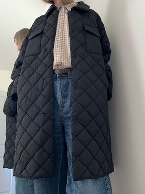 Uniqlo C PUFFTECH Quilted Oversized Coat Black XXS
